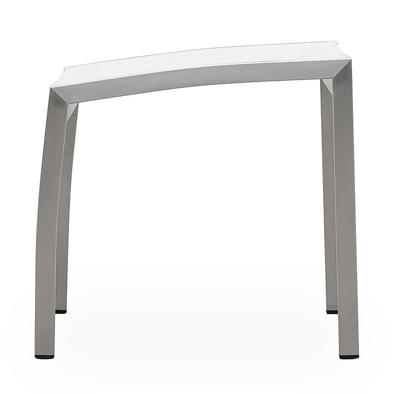 Alzette footstool stainless steel with Batyline