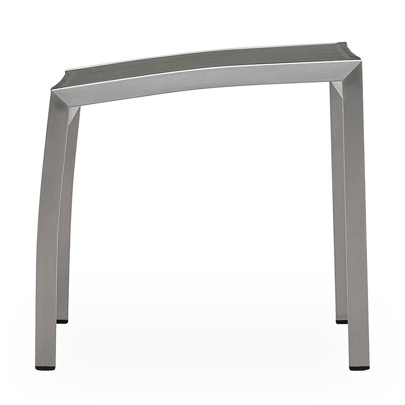 Alzette footstool stainless steel with Batyline