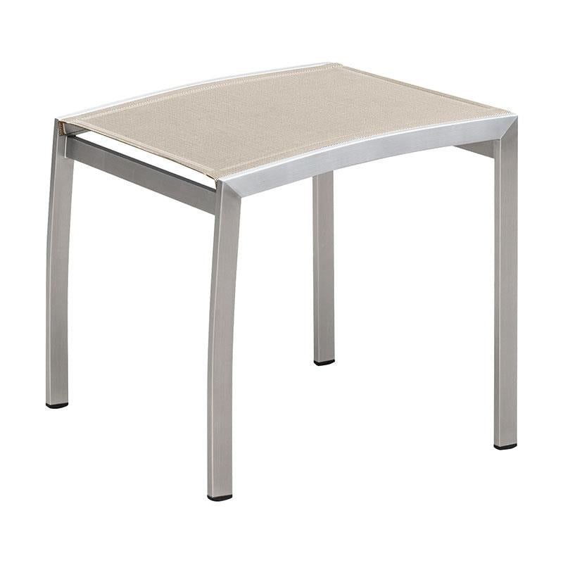 Alzette footstool stainless steel with Batyline