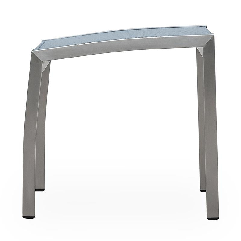 Alzette footstool stainless steel with Batyline