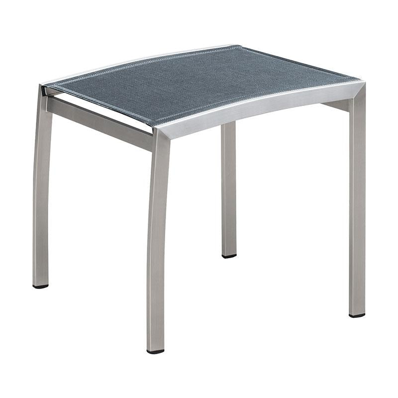 Alzette footstool stainless steel with Batyline