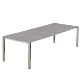 Table à rallonge frontale Marikk 280/220/160x99,5 cm plateau en céramique avec structure en acier inoxydable