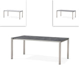 Marikk front extension table 320/260/200x99.5 cm ceramic top with stainless steel frame