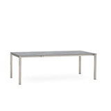 Table à rallonge frontale Marikk 320/260/200x99,5 cm plateau en céramique avec structure en acier inoxydable