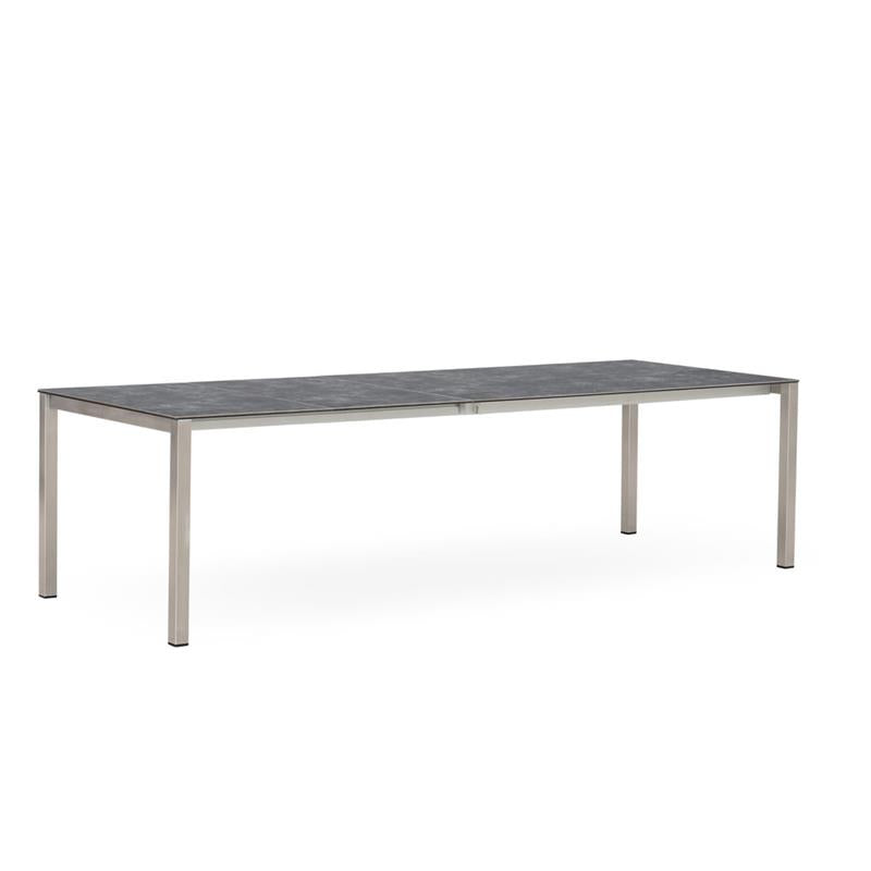 Marikk front extension table 320/260/200x99.5 cm ceramic top with stainless steel frame