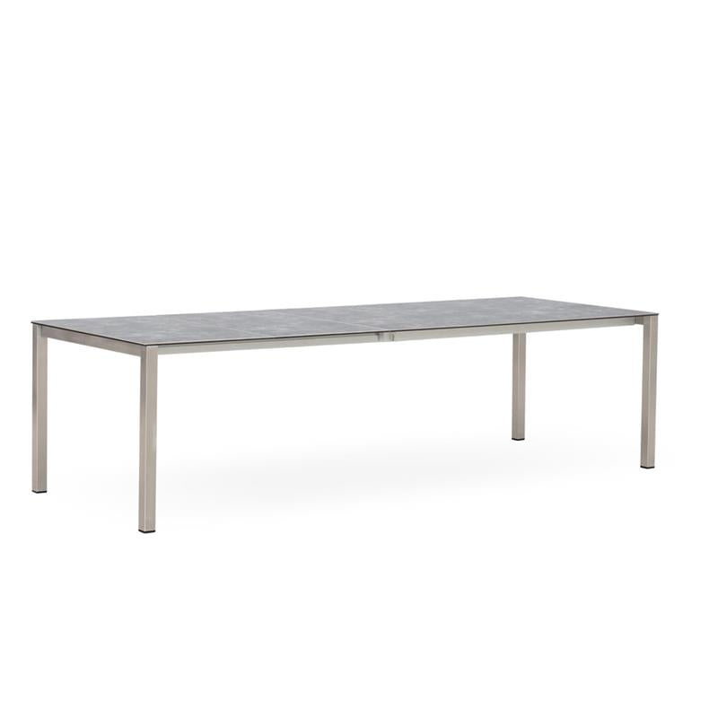 Marikk front extension table 320/260/200x99.5 cm ceramic top with stainless steel frame