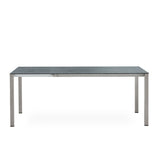 Marikk front extension table 210/140 x 70 x 75 cm ceramic top with stainless steel frame