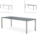 Marikk front extension table 280/220/160x99.5 cm ceramic top with stainless steel frame