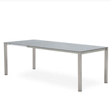 Table à rallonge frontale Marikk 280/220/160x99,5 cm plateau en céramique avec structure en acier inoxydable