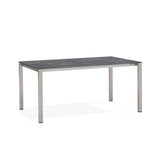 Table à rallonge frontale rotative Marikk 220/160x99,5 cm plateau en céramique avec structure en acier inoxydable