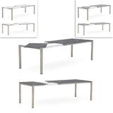 Marikk rotating front extension table 220/160x99.5 cm ceramic top with stainless steel frame