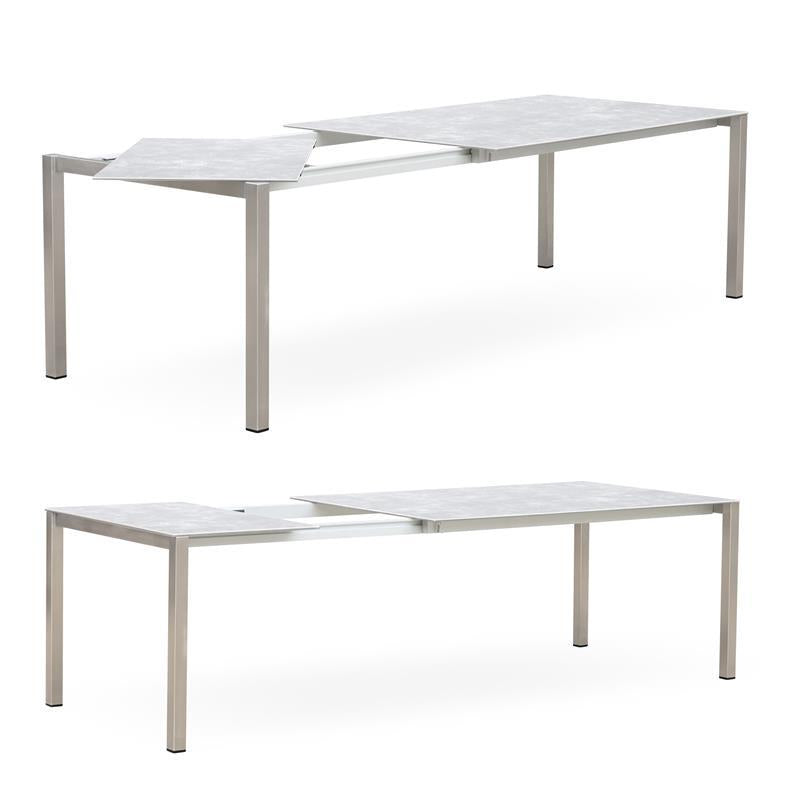 Marikk rotating front extension table 220/160x99.5 cm ceramic top with stainless steel frame