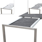 Marikk rotating front extension table 220/160x99.5 cm ceramic top with stainless steel frame