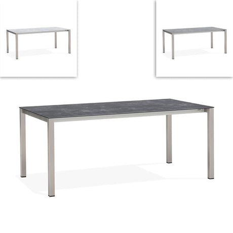 Marikk Rotations-Frontausziehtisch 240/180x99,5 cm Keramikplatte mit Edelstahlgestell