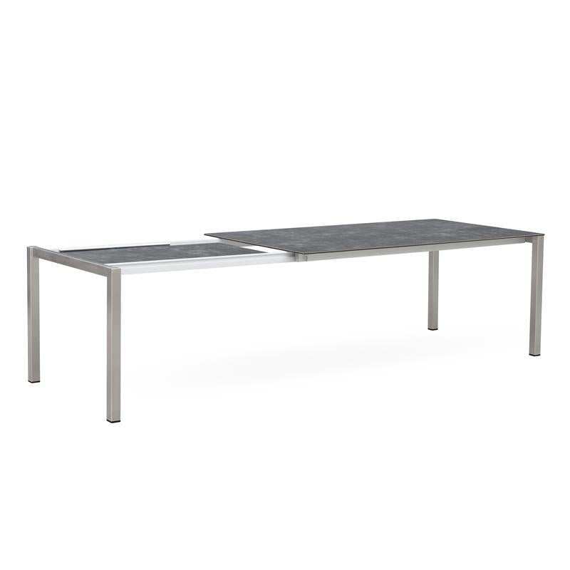 Marikk Rotations-Frontausziehtisch 240/180x99,5 cm Keramikplatte mit Edelstahlgestell