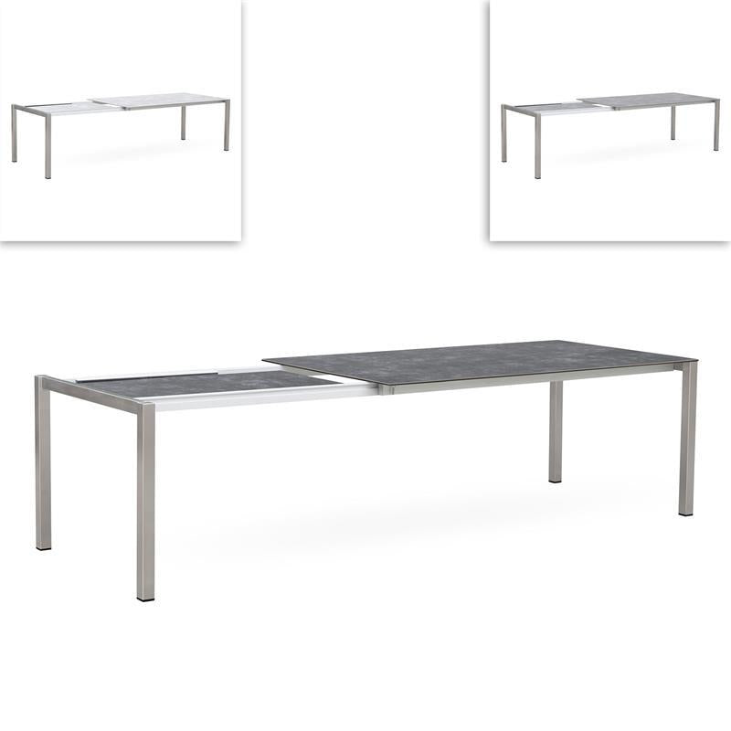 Marikk rotating front extension table 240/180x99.5 cm ceramic top with stainless steel frame