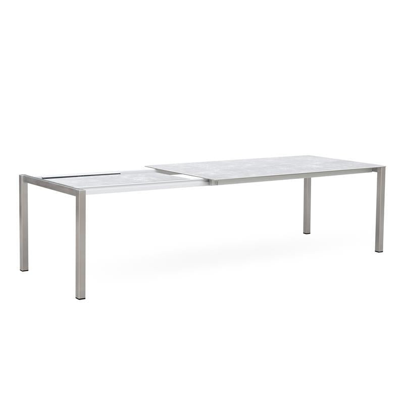 Marikk Rotations-Frontausziehtisch 240/180x99,5 cm Keramikplatte mit Edelstahlgestell