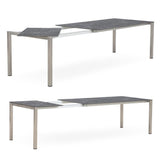 Marikk rotating front extension table 240/180x99.5 cm ceramic top with stainless steel frame