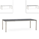 Marikk rotating front extension table 240/180x99.5 cm ceramic top with stainless steel frame