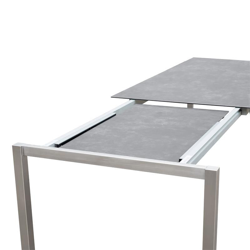 Marikk rotating front extension table 240/180x99.5 cm ceramic top with stainless steel frame