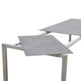 Marikk Rotations-Frontausziehtisch 240/180x99,5 cm Keramikplatte mit Edelstahlgestell