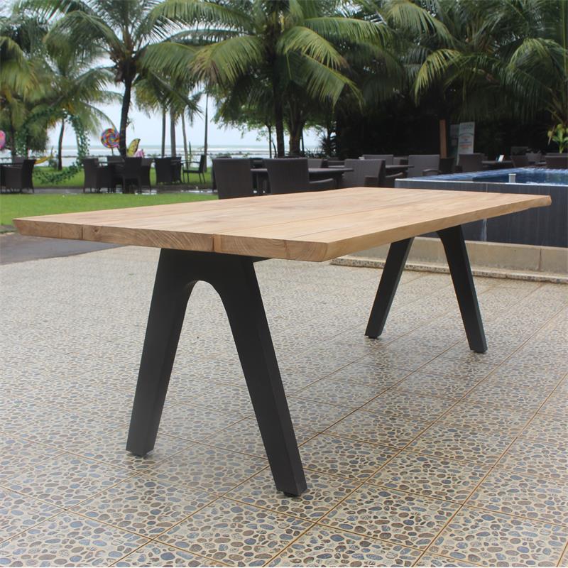 Table de bord Stor Tree 240 x 95-105 x 75,9 cm en teck avec structure en aluminium ou en teck