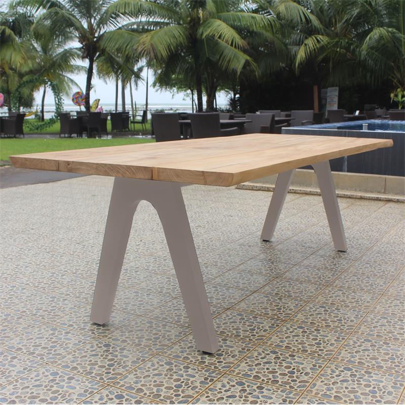 Table de bord Stor Tree 240 x 95-105 x 75,9 cm en teck avec structure en aluminium ou en teck