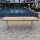 Stor Baumkantentisch 350 x 95-105 x 75 cm Teak mit Aluminium- oder Teakgestell