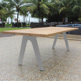 Table de bord Stor Tree 240 x 95-105 x 75,9 cm en teck avec structure en aluminium ou en teck