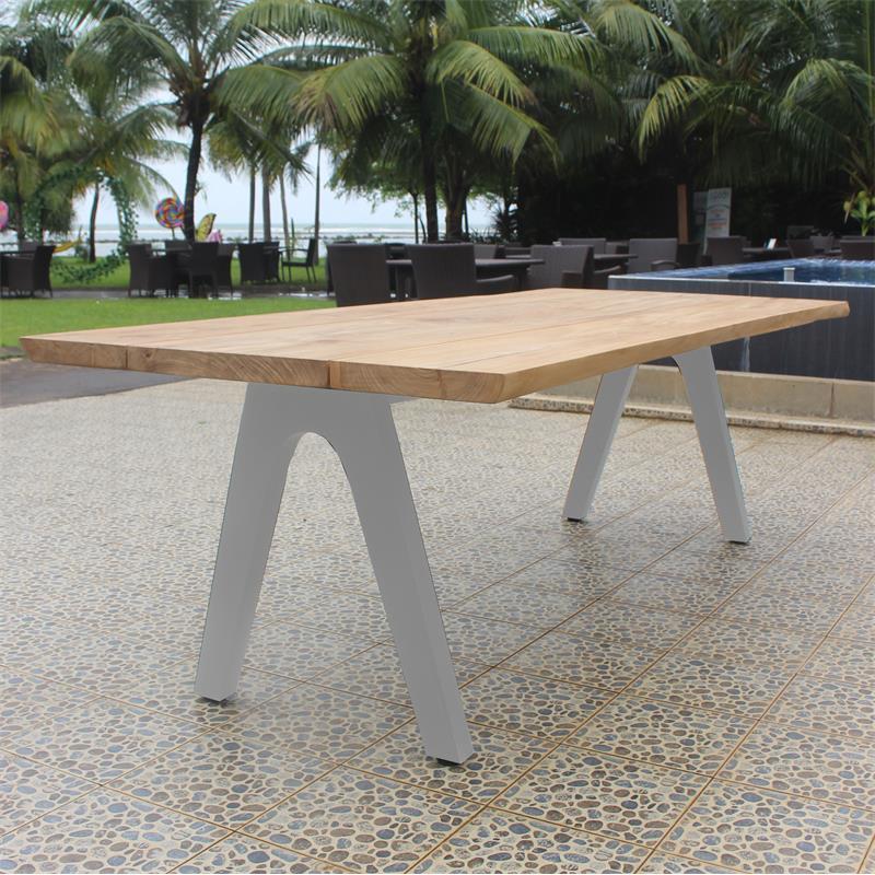 Table de bord Stor Tree 340 x 95-105 x 75,9 cm en teck avec structure en aluminium ou en teck