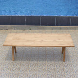 Stor Baumkantentisch 240 x 95-105 x 75,9 cm Teak mit Aluminium- oder Teakgestell