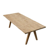 Stor Baumkantentisch 240 x 95-105 x 75,9 cm Teak mit Aluminium- oder Teakgestell