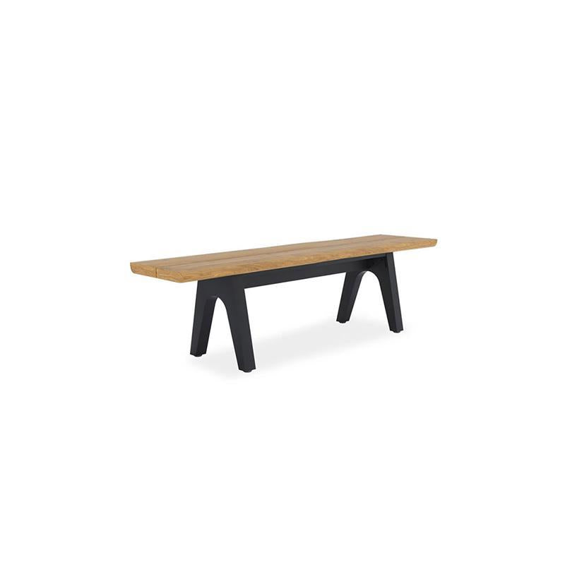 Stor tree edge bench 180 x 43-47 x 45 cm teak with aluminum or teak frame