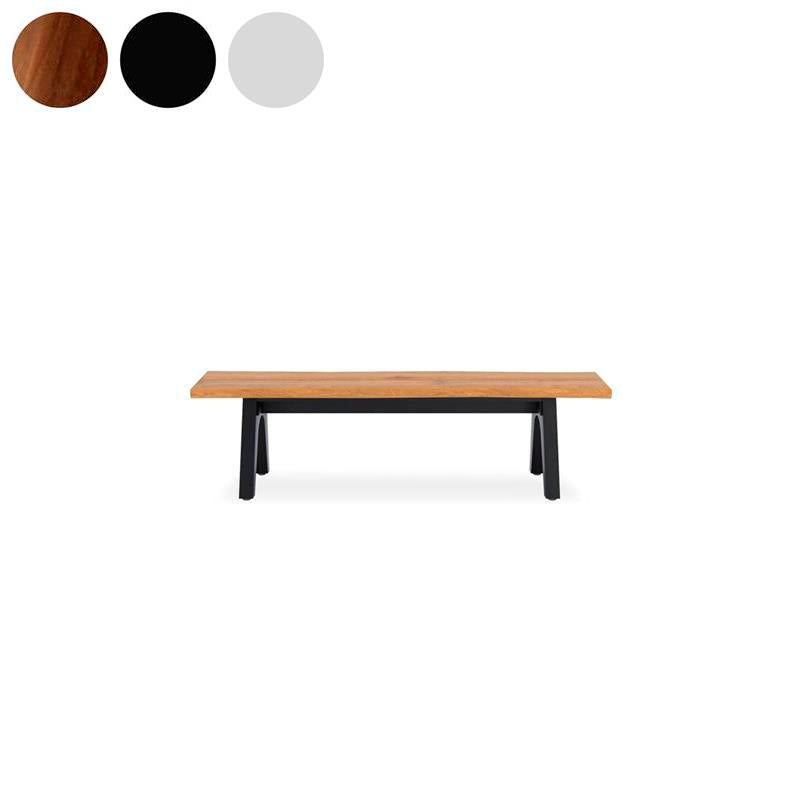 Stor tree edge bench 180 x 43-47 x 45 cm teak with aluminum or teak frame