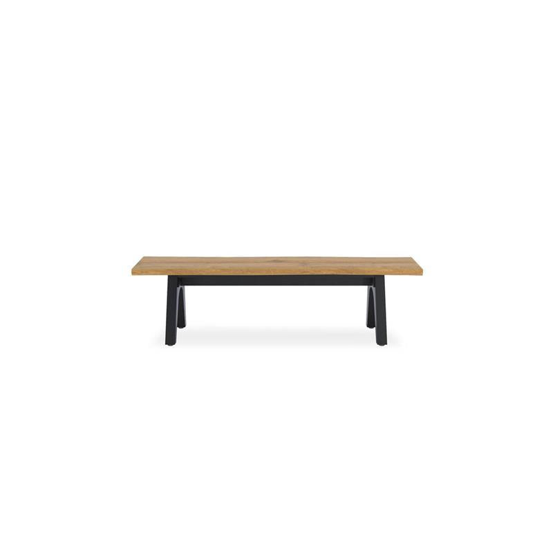 Stor tree edge bench 180 x 43-47 x 45 cm teak with aluminum or teak frame