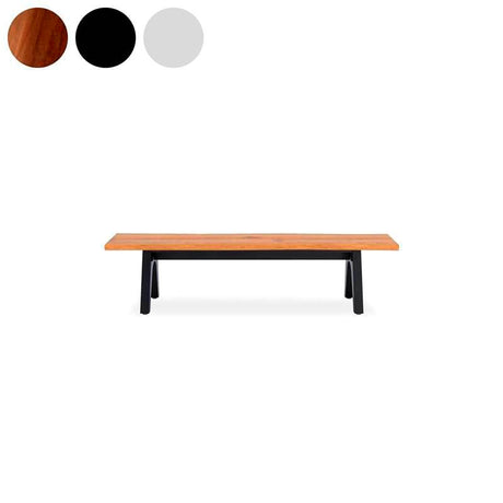 Stor tree edge bench 200 x 43-47 x 45 cm teak with aluminum or teak frame