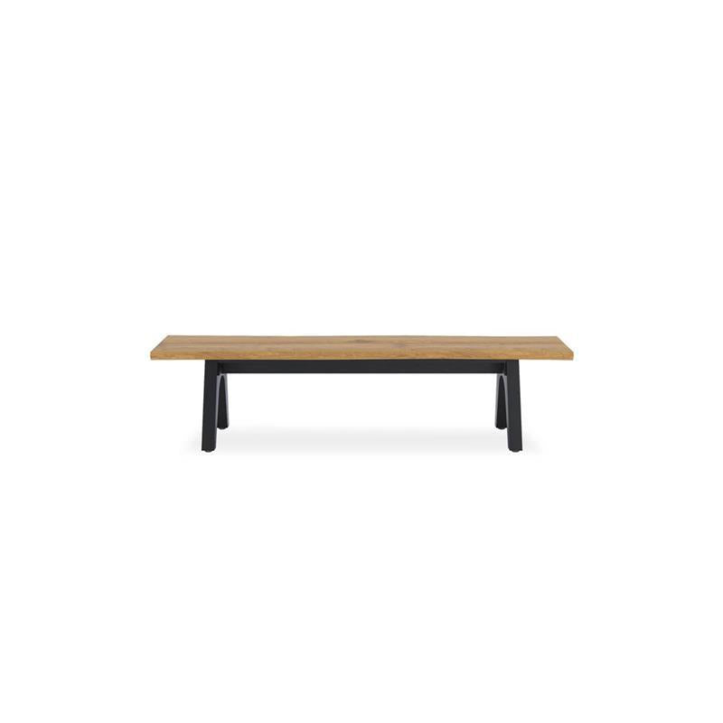 Stor tree edge bench 200 x 43-47 x 45 cm teak with aluminum or teak frame