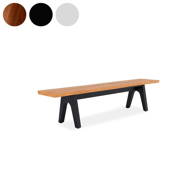 Stor tree edge bench 220 x 43-47 x 45 cm teak with aluminum or teak frame