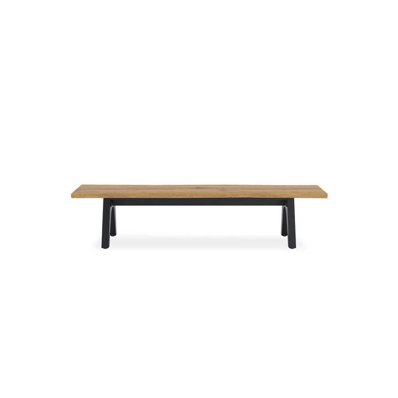 Stor tree edge bench 220 x 43-47 x 45 cm teak with aluminum or teak frame