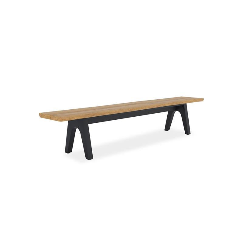 Stor tree edge bench 240 x 43-47 x 45 cm teak with aluminum or teak frame