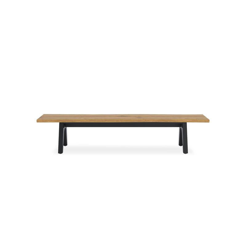 Stor tree edge bench 240 x 43-47 x 45 cm teak with aluminum or teak frame