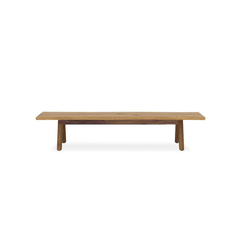 Stor tree edge bench 240 x 43-47 x 45 cm teak with aluminum or teak frame