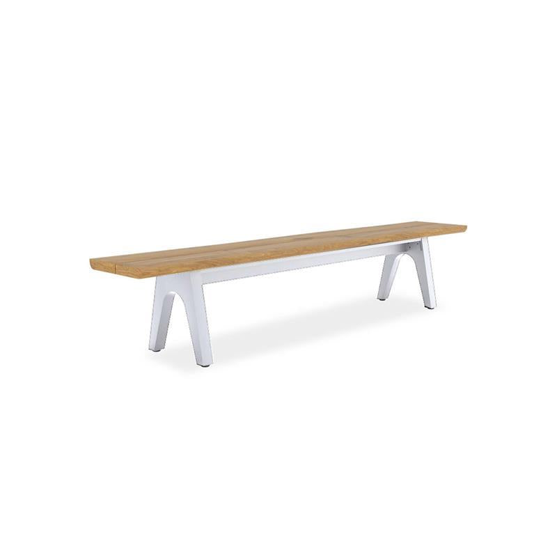 Stor tree edge bench 240 x 43-47 x 45 cm teak with aluminum or teak frame