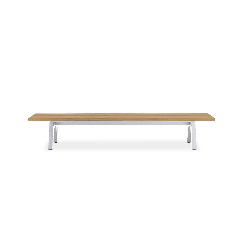 Stor tree edge bench 280 x 43-47 x 45 cm teak with aluminum or teak frame