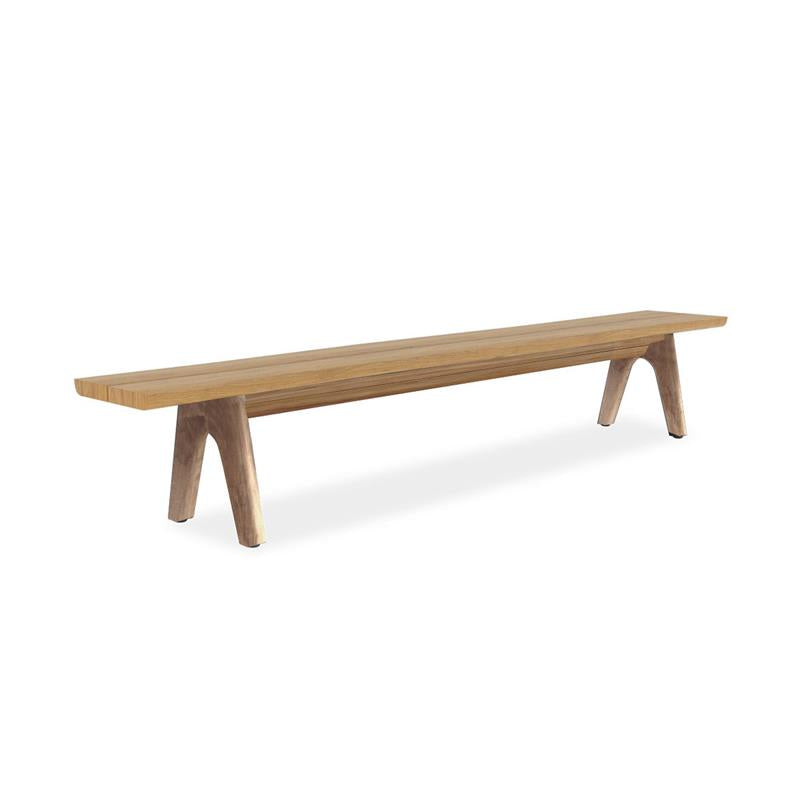 Banc Stor Tree Edge 280 x 43-47 x 45 cm en teck avec structure en aluminium ou en teck