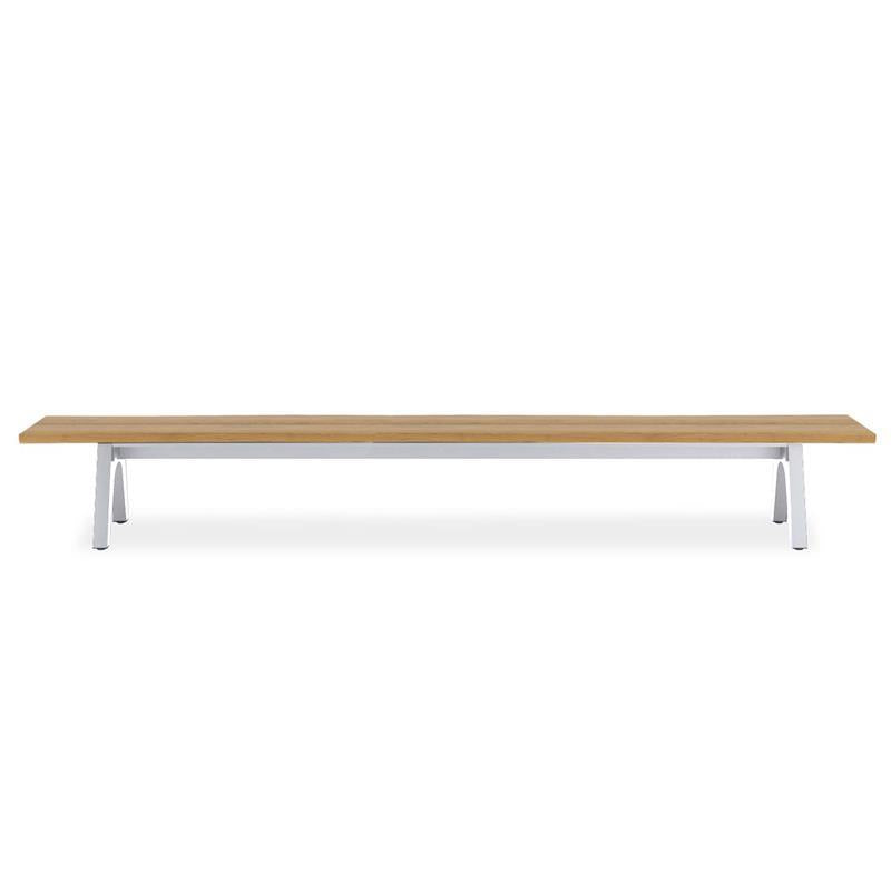 Banc Stor Tree Edge 340 x 43-47 x 45 cm en teck avec structure en aluminium ou en teck