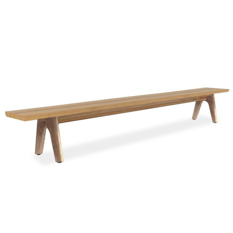 Stor tree edge bench 340 x 43-47 x 45 cm teak with aluminum or teak frame