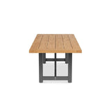 Vineyard dining table 230x100x75cm aluminum - made of recycled teak with aluminum frame plate: 5cm