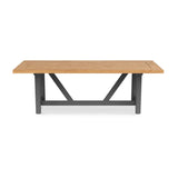 Vineyard dining table 230x100x75cm aluminum - made of recycled teak with aluminum frame plate: 5cm