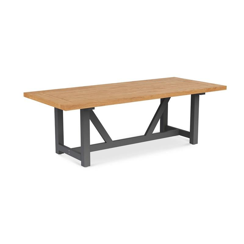 Vineyard dining table 230x100x75cm aluminum - made of recycled teak with aluminum frame plate: 5cm